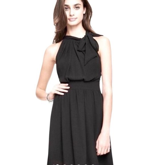 Express Black halter Tie neck chiffon Dress Size 4 - Picture 1 of 12